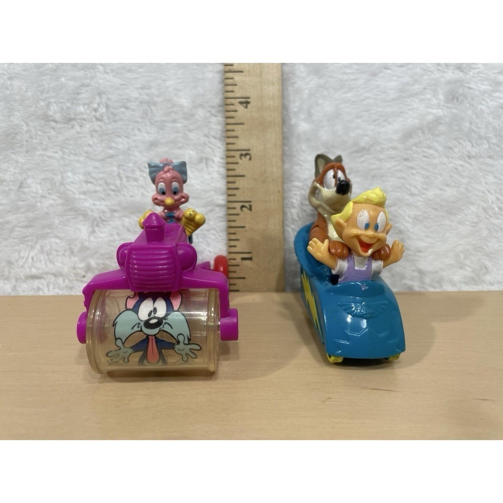 Vintage‎ 1993 Warner Bros Cartoon Vehicle Toys Lot of 2 Pullback/Push Cars